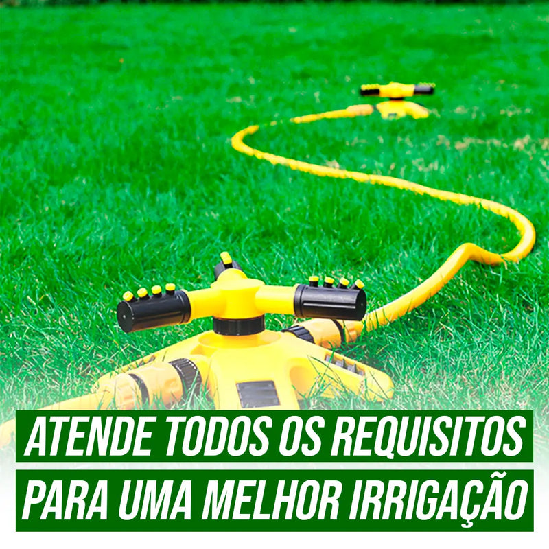 Sprinkler 360º - Automático para Irrigação + 2 BRINDES: Mangueira 15M e Kit de Jardinagem