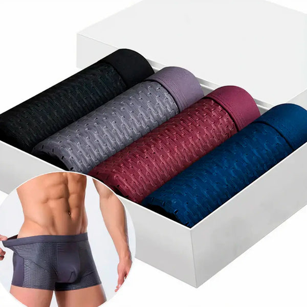 Cuecas Boxer Respiráveis de Fibras de Bamboo - [COMPRE 2 LEVE 4 SÓ HOJE]