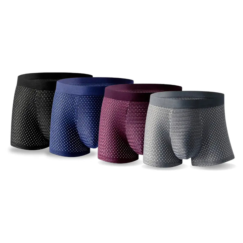 Cuecas Boxer Respiráveis de Fibras de Bamboo - [COMPRE 2 LEVE 4 SÓ HOJE]