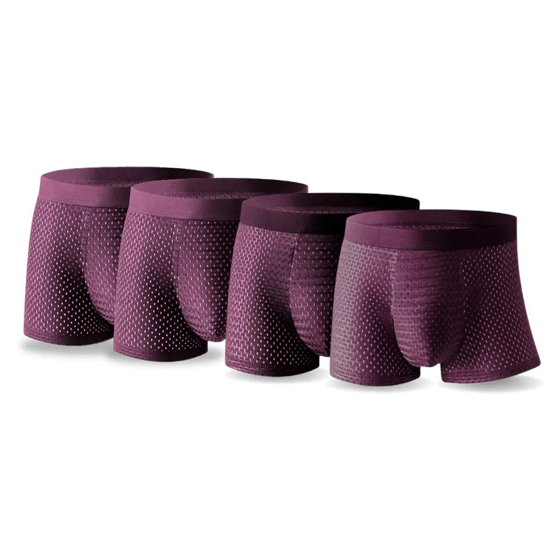 Cuecas Boxer Respiráveis de Fibras de Bamboo - [COMPRE 2 LEVE 4 SÓ HOJE]