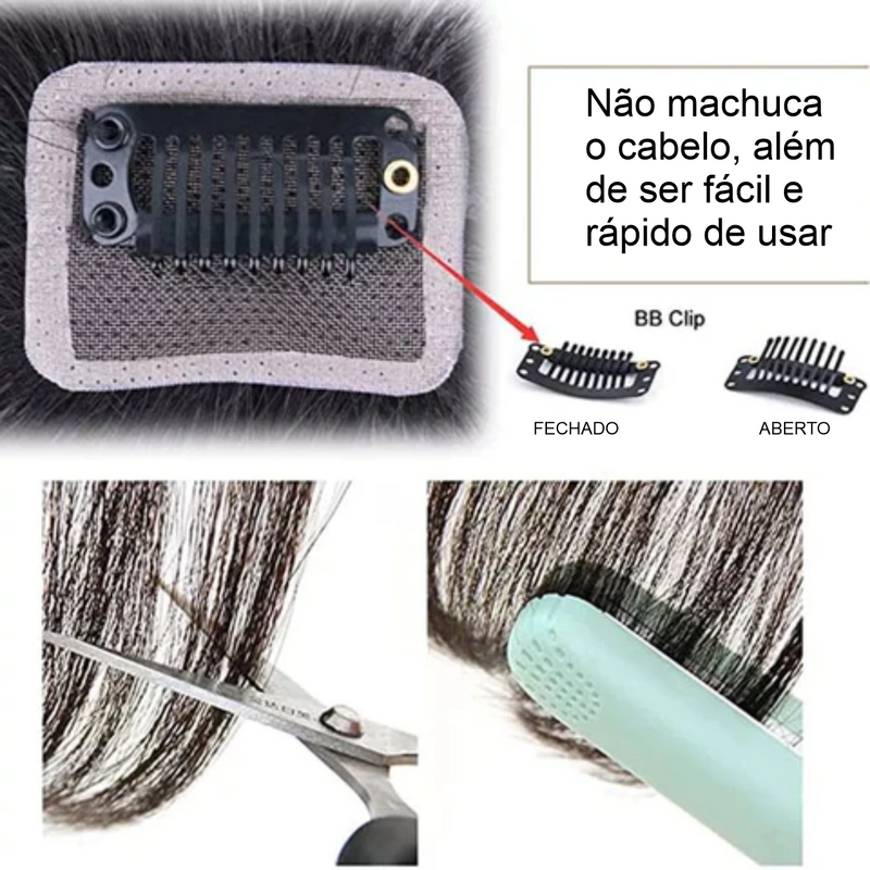 ClipHair Extensão de Franja - [COMPRE 1 LEVE 2 + BRINDE]